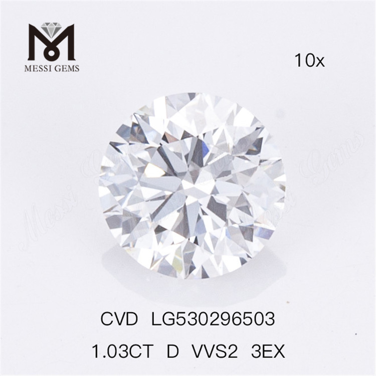 1.03CT D VVS Meilleur diamant de laboratoire en vrac 3EX CVD Diamonds 