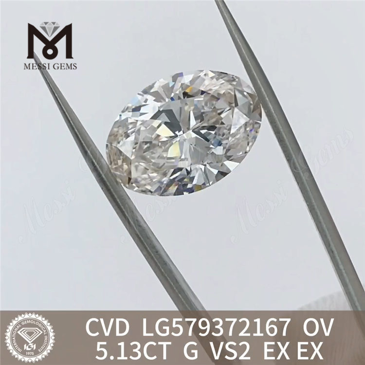 5.13CT OV forme G VS2 EX EX diamants de laboratoire en ligne CVD LG579372167 
