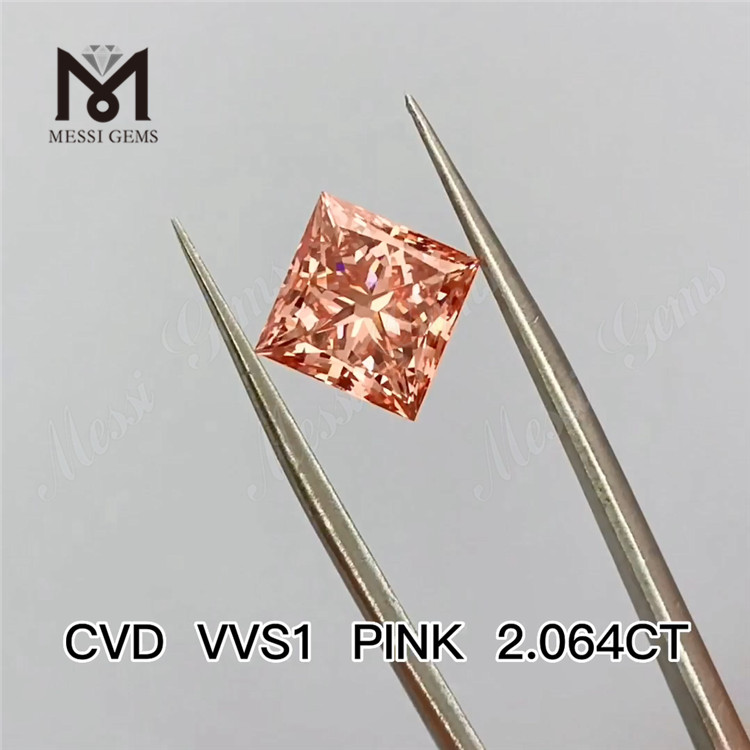 2.064ct fournisseurs de diamants cultivés en laboratoire rose cvd prix de gros de diamants roses synthétiques