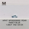 1.00CT PEAR FANCY BLUE VS2 diamants cultivés en laboratoire en gros HPHT NF303230002