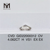 4.062ct diamant de laboratoire CVD forme OVALE EX diamant cultivé en laboratoire à vendre