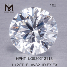 1.12ct E VVS2 ID EX EX diamant synthétique rond EX pierre précieuse en vrac