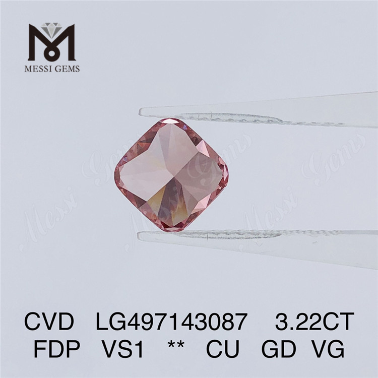 3.22CT FANCY DEEP PINK VS1 CU GD VG CVD diamant cultivé en laboratoire LG497143087
