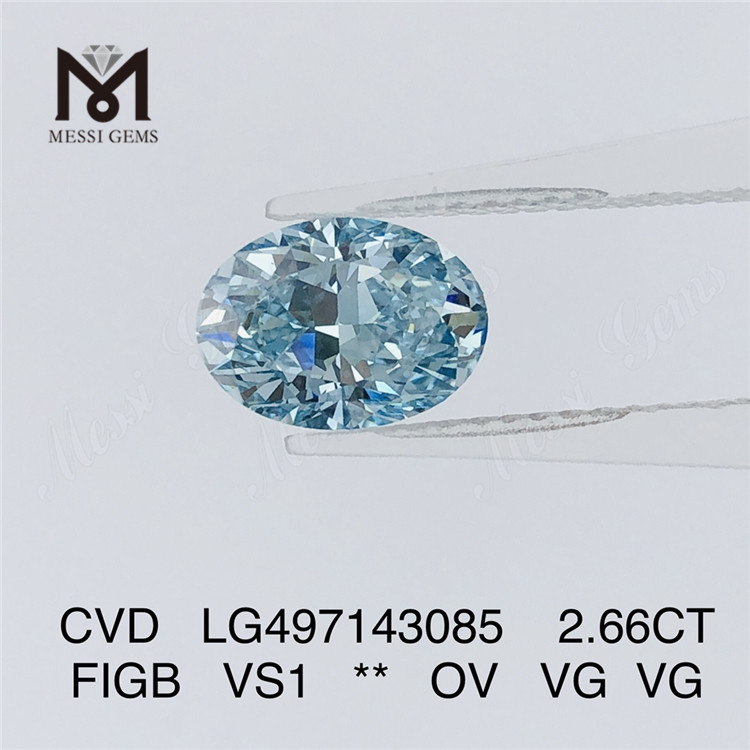 2.66CT FANTAISIE BLEU VERT INTENSE VS1 OV VG VG diamant de laboratoire CVD LG497143085