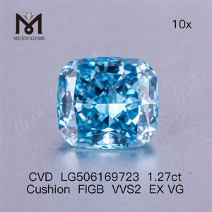 1.27ct FIG Cushion Cut VVS laboratoire créé diamant bleu 6.55X5.93X3.97MM