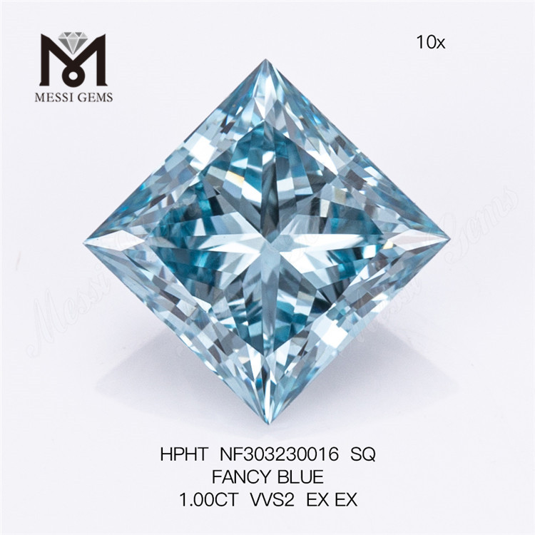 1.00CT VVS2 SQ FANCY BLUE diamant cultivé en laboratoire HPHT NF303230016