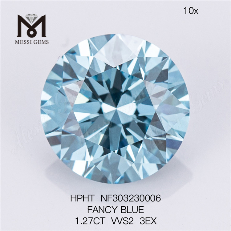 1.27CT FANCY VVS2 3EX diamants bleus cultivés en gros en laboratoire HPHT NF303230006