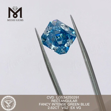 2.62CT VS RECTANGULAIRE homme fait Diamants Bleu CVD Diamants prix usine LG534250291