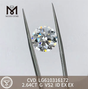 Diamants de laboratoire au meilleur prix de 2,64 CT G VS2 CVD Luxe abordable avec IGI LG610316172丨Messigems