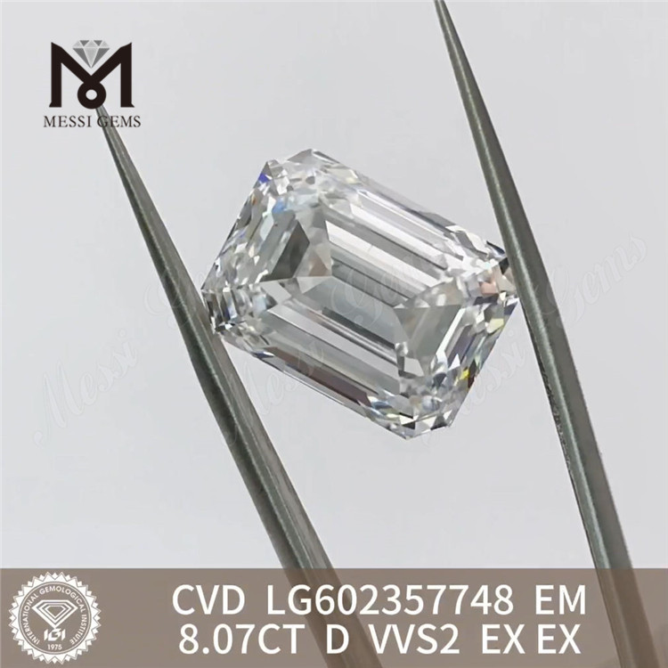 8.07CT D VVS2 EX EX 8 carats EM cvd diamants cultivés en laboratoire CVD LG602357748