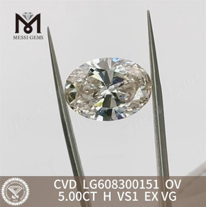 5.00CT H VS1 EX VG OV a créé des diamants à vendre IGI Certified Brilliance丨Messigems LG608300151 