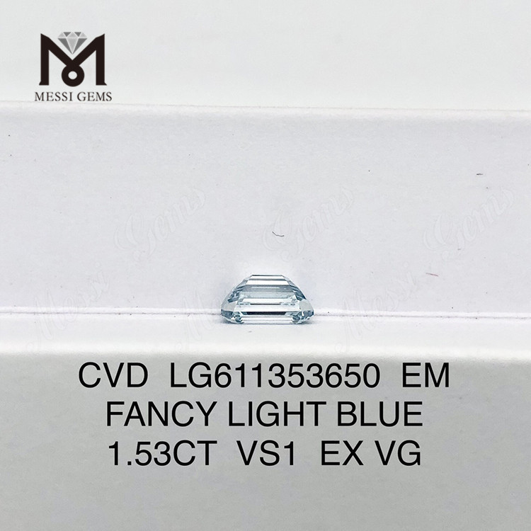 1.53CT VS1 FANCY LIGHT BLUE EM prix du diamant simulé 丨 Messigems CVD LG611353650 