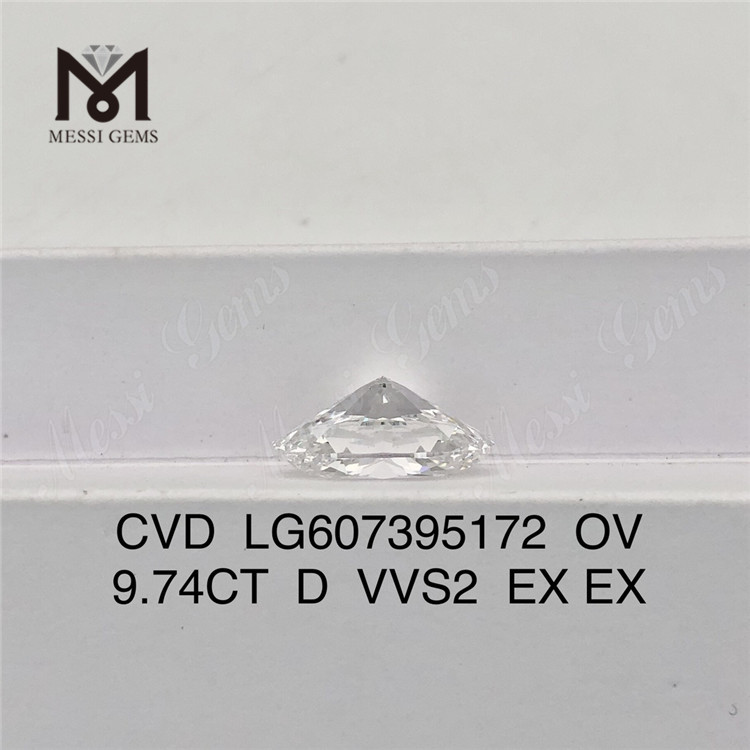 9.74CT D VVS2 OV grand laboratoire créé diamants CVD LG607395172丨Messigems