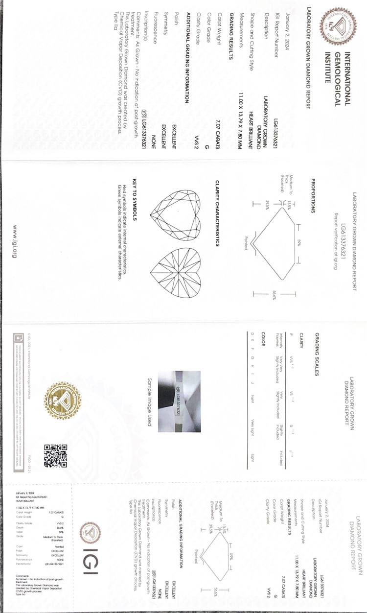 diamants de laboratoire igi de la meilleure qualité