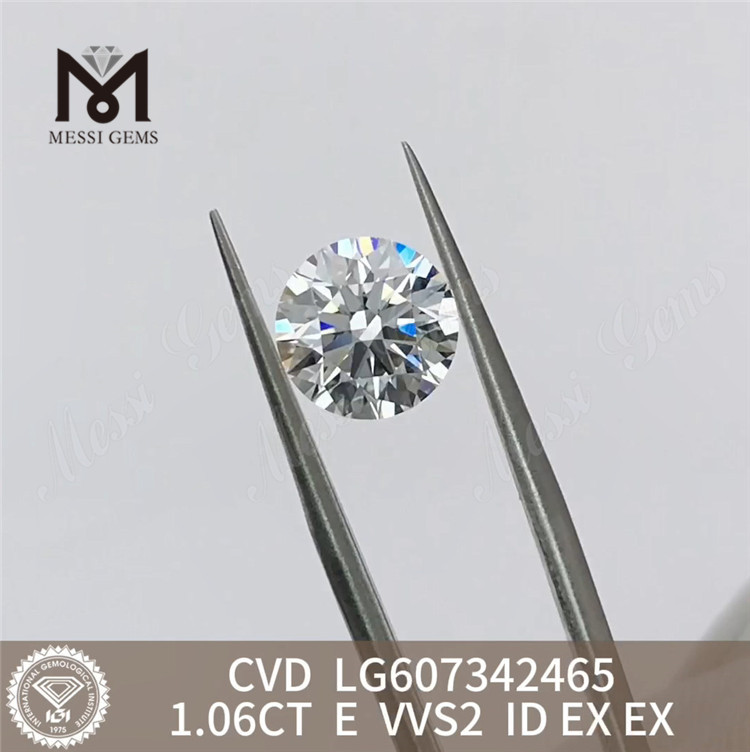 1.06CT CVD E VVS2 prix d'un diamant cultivé en laboratoire de 1 carat pour B2B 丨 Messigems LG607342465 