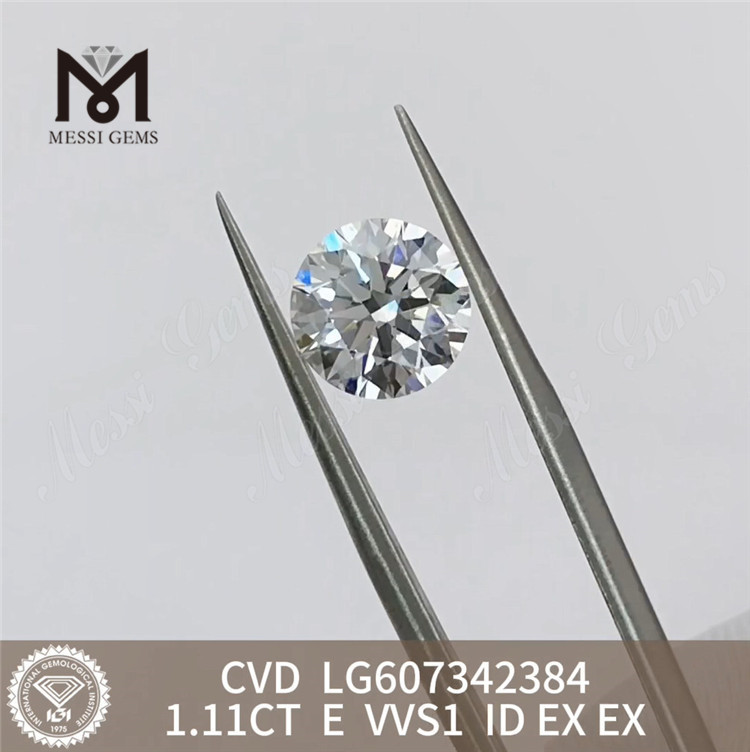 1,11 CT E VVS1 ID coût d\'un diamant CVD cultivé en laboratoire de 1 carat pour les achats en gros 丨 Messigems LG607342384