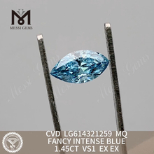 Diamants cvd 1.45CT MQ FANCY INTENSE BLUE VS1 à vendre CVD LG614321259丨Messigems
