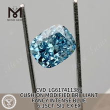6.15CT CUSHION SI1 FANCY INTENSE BLUE pierres précieuses cultivées en laboratoire en vrac Certifié IGI Perfection 丨 Messigems CVD LG617411385