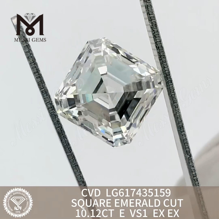 10.12CT E VS1 SQUARE EMERALD CUT acheter cvd diamant Qualité Investissement 丨 Messigems CVD LG617435159