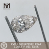 7.29CT F Poire diamant cultivé en laboratoire VS1 EX EX CVD LG631472912丨Messigems