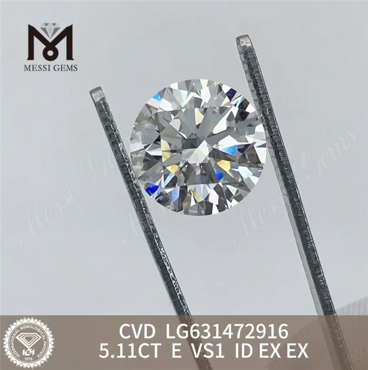 5.11CT E VS1 ID CVD diamant cultivé en laboratoire Chine LG631472916 丨Messigems 