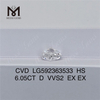 6.05CT D VVS2 EX EX CVD Diamonds HS Votre partenaire pour la revente en vrac CVD LG592363533丨Messigems