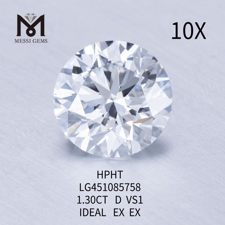 Diamants de laboratoire D 1.30ct HPHT RD taille IDEL