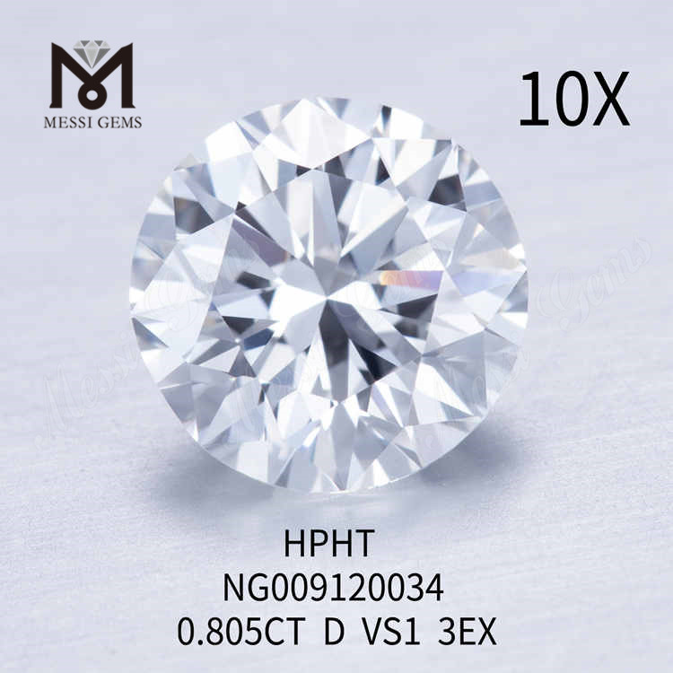 0,805 carat D/VS1 diamant de laboratoire rond en vrac 3EX