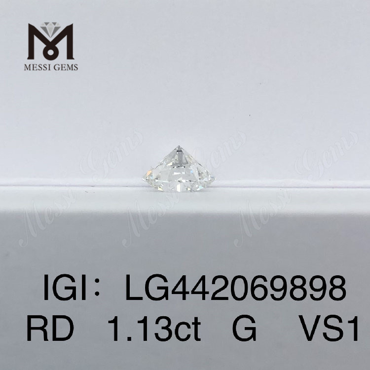 1,13 carat G VS1 IDEAL Diamant rond cultivé en laboratoire CVD
