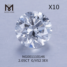 2.05ct G Diamants de laboratoire ronds VS2 EX Cut Grade