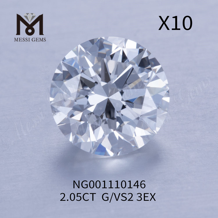 2.05ct G Round VS2 EX Cut Grade meilleurs diamants cultivés en laboratoire en ligne