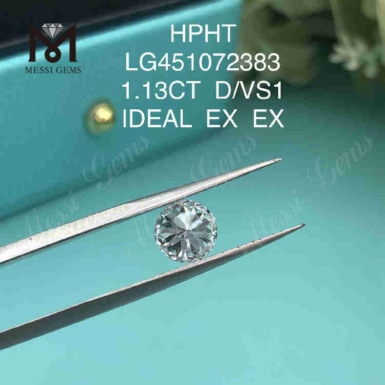 1.13ct D/VS1 RD diamants en vrac fabriqués en laboratoire IDEAL