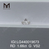 Diamant rond de laboratoire G VS2 IDEAL de 1,66 carat