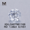 1.08CT E / VS1 diamant rond cultivé en laboratoire IGI 1ct diamant de laboratoire en vente