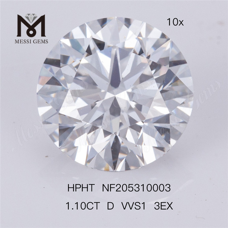 Stock d'usine 1.10ct carat VVS1 3EX diamant synthétique HPHT en vrac diamant de laboratoire