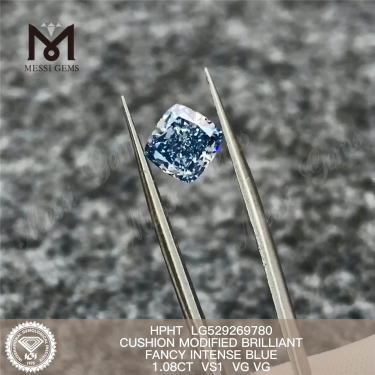 1.08CT VS Diamants Synthétiques Coussin Bleu Gros Diamants HPHT En Vente LG529269780