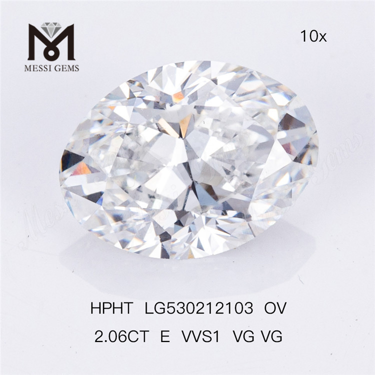 2.06CT E VVS1 VG VG diamant cultivé en laboratoire HPHT OV diamant de laboratoire 