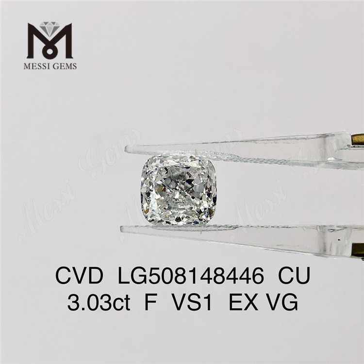 3.03CT F coussin cvd lab diamant lâche homme fait diamants en vente