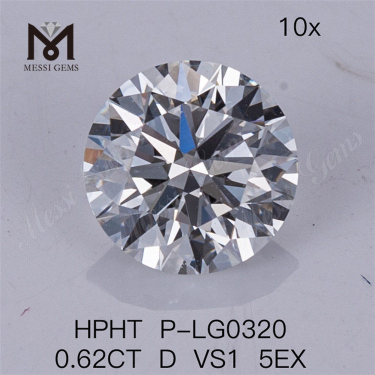 Diamant de laboratoire HPHT 0.62CT D VS1 5EX diamant fabriqué par l\'homme