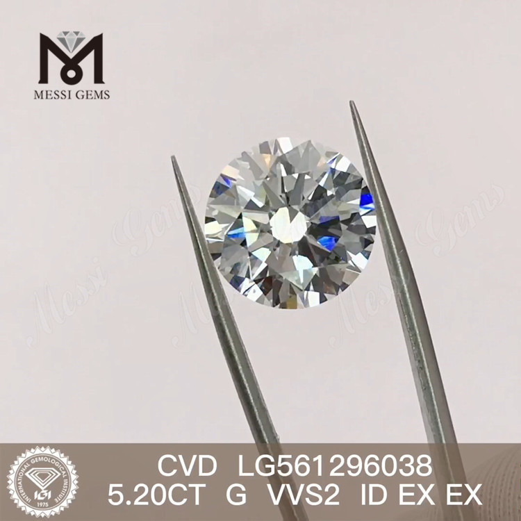 5.20CT G VVS2 ID EX EX diamant cultivé en laboratoire CVD LG561296038 