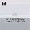 Vente en gros 1.10ct D VVS2 Diamant synthétique synthétique HPHT 3EX taillé en brillant