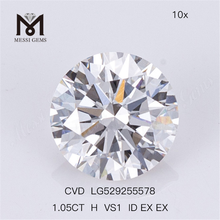 1.05ct H VS Diamant fabriqué par l'homme bon marché Ronnd Meilleur diamant de laboratoire en vrac CVD