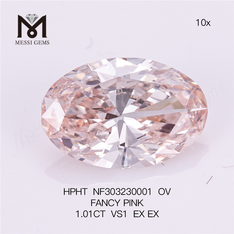 1.01CT OV FANCY PINK VS1 EX EX homme fait de diamants roses HPHT NF303230001