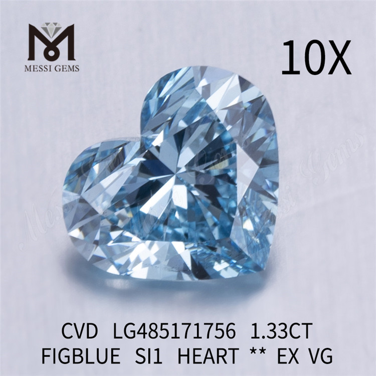 Fournisseurs de diamants cultivés en laboratoire 1.33CT FIGBLUE SI1 HEART CVD LG485171756