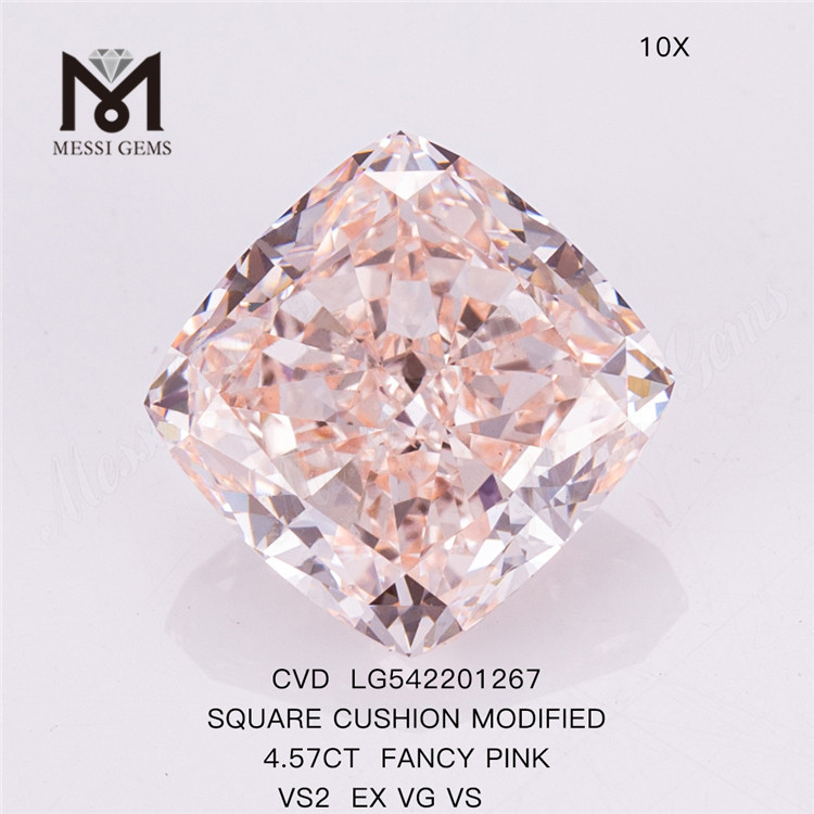 4.57ct fantaisie diamant rose cultivé en laboratoire SQ cvd diamant fabriqué par l'homme en vente