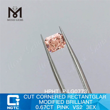 0.67CT HPHT en vrac ROSE VS2 3EX diamant cultivé en laboratoire P-LG0773