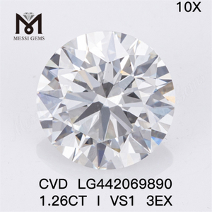 1.26CT I VS1 3EX diamant cultivé en laboratoire 1.25 carat diamant cultivé en laboratoire prix de gros