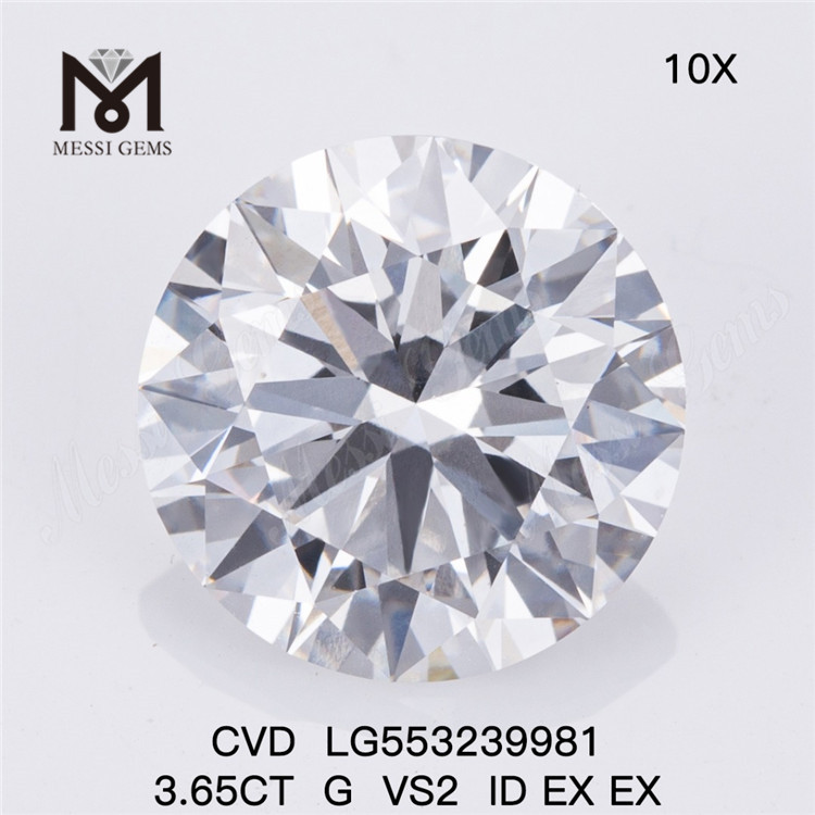 3.65CT G VS2 ID EX EX diamant cultivé en laboratoire fabricant de diamants de laboratoire de haute qualité
