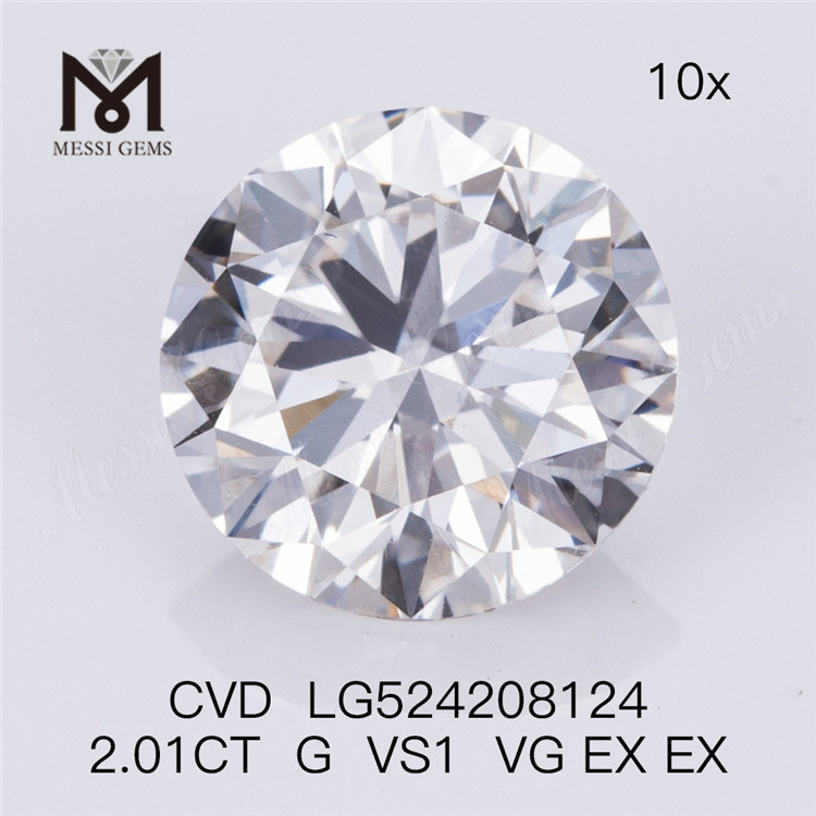 2.01 Ct G couleur VS1 diamant de laboratoire taille ronde CVD diamant en vrac