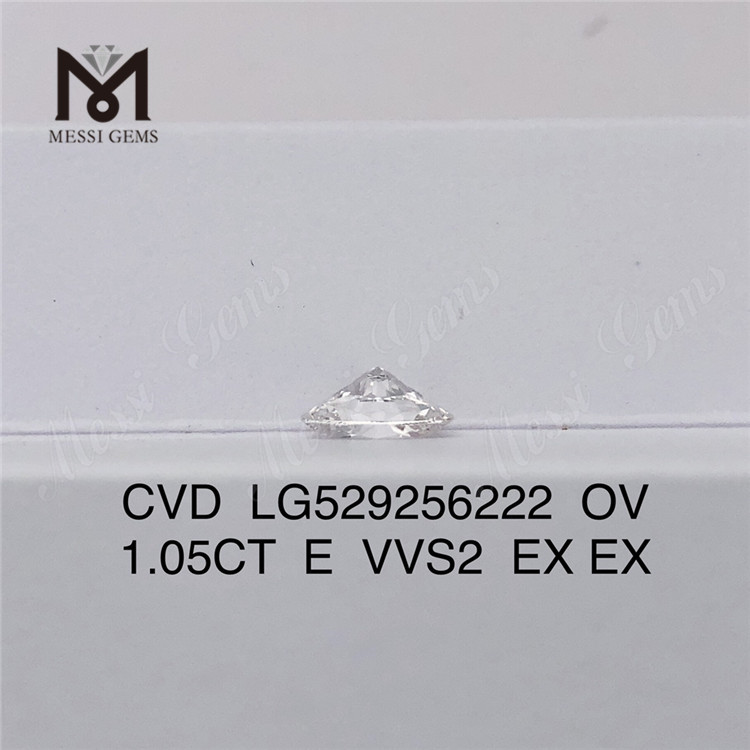 1.05ct E VVS2 EX EX OV Diamant Synthétique CVD